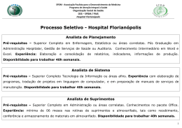 Processo Seletivo - Hospital Florianópolis