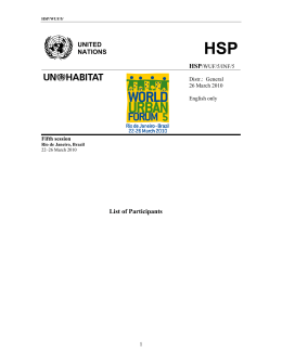 UNITED NATIONS List of Participants - UN