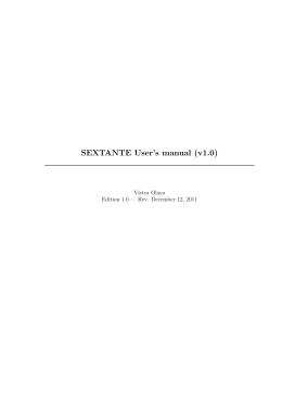 SEXTANTE User`s manual (v1.0)