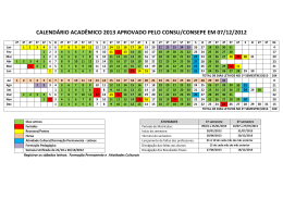 calendário acadêmico 2013 aprovado pelo consu/consepe em 07