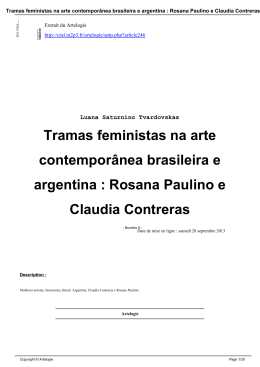 Tramas feministas na arte contemporânea brasileira e