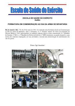 Dia da Arma de Infantaria - Escola de Saúde do Exército
