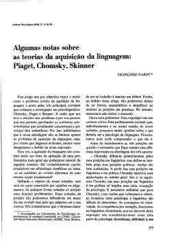 Algumas notas sobre as teorias da aquisição da linguagem: Piaget