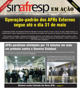 Operação-padrão dos AFRs Externos segue até o dia 31 de maio