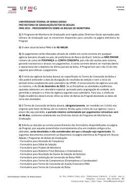 Informe bolsas Monitoria 2015 - Universidade Federal de Minas