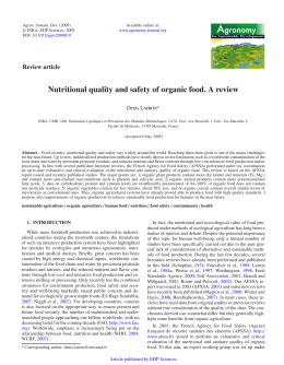 Nutritional quality and safety of organic food. A review