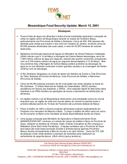 Mozambique Food Security Update: March 15, 2001