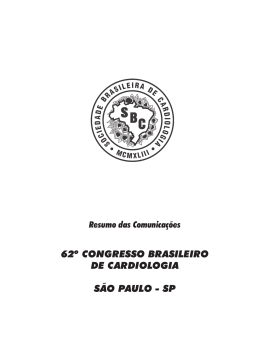 62º Congresso Brasileiro de Cardiologia sÃo PaUlo - sP