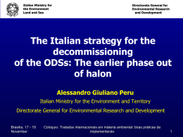 The Italian strategy for the decommissioning of the ODSs