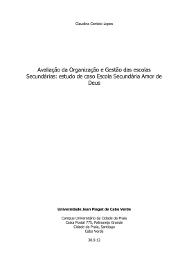 Mono Claudina CED - Universidade Jean Piaget de Cabo Verde