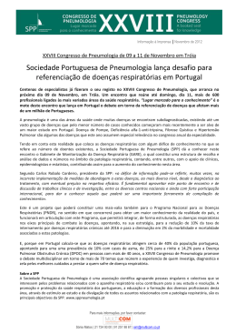 Sociedade Portuguesa de Pneumologia lança desafio para