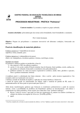 PROCESSOS INDUSTRIAIS - PRÁTICA "Polímeros" - CEFET
