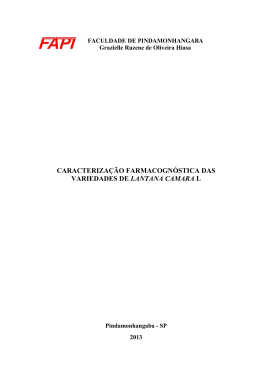 caracterização farmacognóstica das variedades de lantana camara l