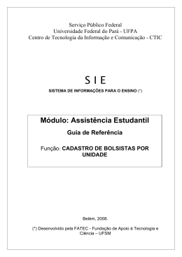 Serviço Público Federal - UFPA SIE