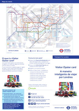 Cartão Visitor Oyster - Transport for London