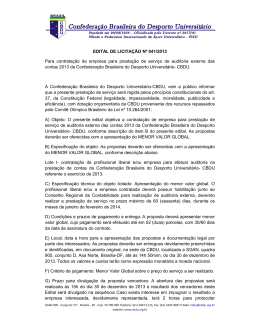 EDITAL DE LICITAÇÃO Nº 041/2013 Para contratação de