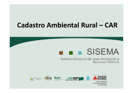 Cadastro Ambiental Rural e Programa de Regularizacao