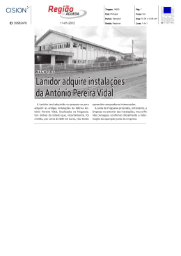 Lanidor adquire instalações da António Pereira Vidal