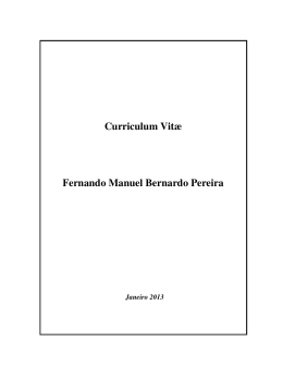 Curriculum Vitæ Fernando Manuel Bernardo Pereira
