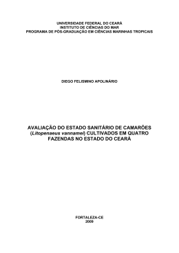 Avaliação do estado sanitário de camarões (Litopenaeus vannamei
