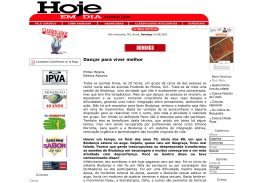 Entrevista ao Jornal HOJE EM DIA de Minas Gerais