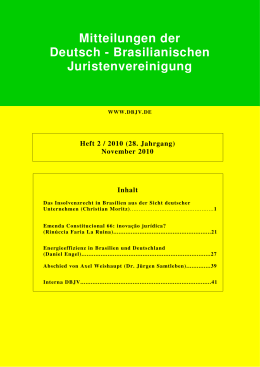Heft 2 / 2010 - Deutsch-Brasilianische Juristenvereinigung