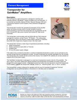Transponder for GainMaker Amplifiers - 741620