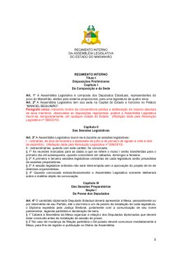 Regimento Interno - Assembleia Legislativa do Estado do Maranhão