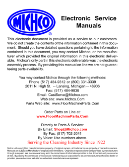 Electronic Service Manuals - Commercial Floor Machine Parts