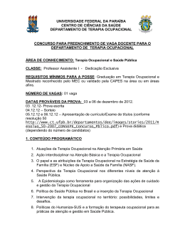 Pontos de Terapia Ocupacional - Universidade Federal da Paraíba