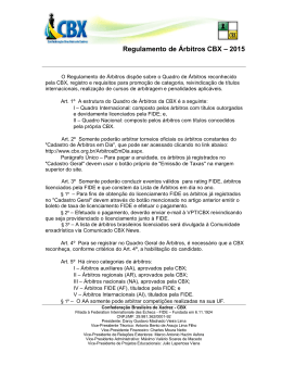 Regulamento de Árbitros CBX – 2015