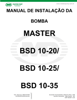 MASTER BSD 10-20/ BSD 10-25/ BSD 10-35