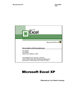 Microsoft Excel XP Microsoft Excel XP