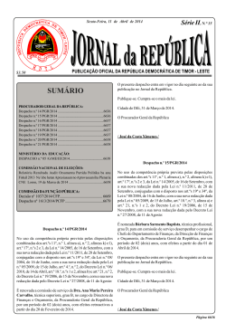 Série II, N.° 15 - Jornal da República