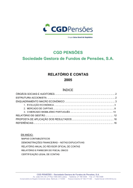 CGD PENSÕES Sociedade Gestora de Fundos de Pensões, S.A.