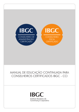 Manual de educação continuada para conselheiros certificados iBGc