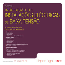 INSTALAÇÕES ELÉCTRICAS DE BAIXA TENSÃO