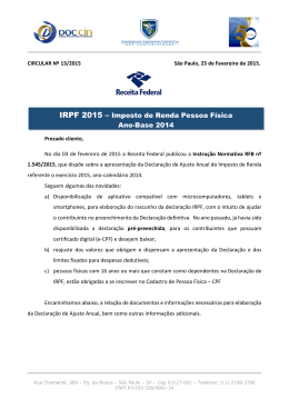 Circular 013/2015 - Declaração IRP