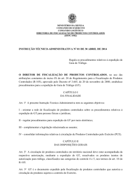 Instrução Técnico-Administrativa nº 01 DE 30 ABRIL DE 2014