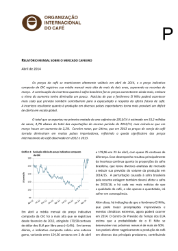 Relatório sobre o mercado cafeeiro de abril de 2014