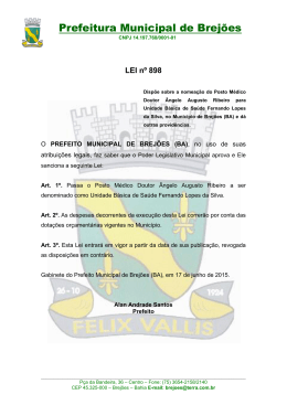 Lei Nº 898 - Portal da Prefeitura Municipal de Brejões