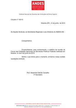 Circular nº 145/15 Brasília (DF), 12 de junho de 2015 Às