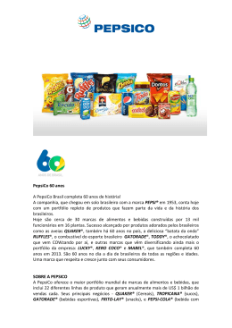 PepsiCo 60 anos A PepsiCo Brasil completa 60 anos de história!