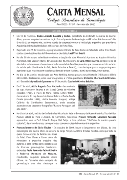 Carta Mensal nº 97 - Colégio Brasileiro de Genealogia