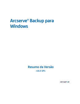 Resumo da Versão do Arcserve Backup para Windows