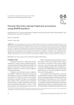 Genetic diversity among Capsicum accessions using RAPD