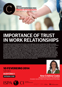 importance of trust in work relationships - Investigação