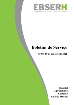 Boletim de Serviço nº 08 - 19/01/2015