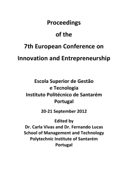 Proceedings of the 7th European Conference on Innovation and