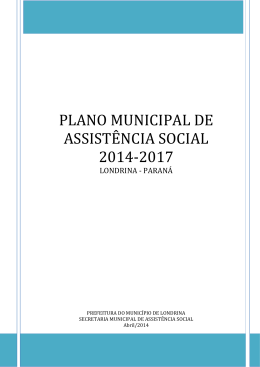 PLANO MUNICIPAL DE ASSISTÊNCIA SOCIAL 2014-2017